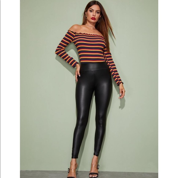 Faux Leather High-Rise Leggings - New - Picture 3 of 5